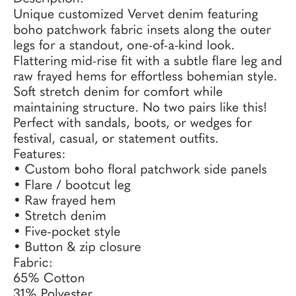 Floral Panel Blue Flare Jeans - Picture 10 of 11